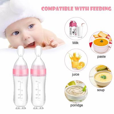 acheter Bouteille complémentaire de nourriture intégrée par extrusion de silicone de la catégorie comestible de silicone des enfants de alimentation liquides infantiles de bouteille online manufacture