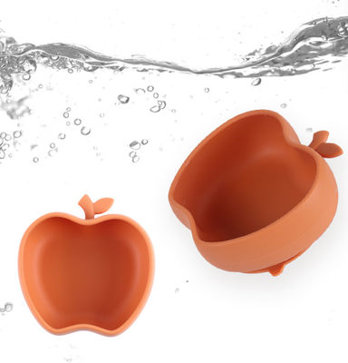 Plate à manger en silicone pour bébé en forme de pomme en silicone pour bébé bol alimentaire supplémentaire en silicone pour bébé auto-alimentation bol en silicone antidérapant