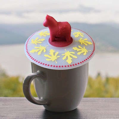 Coupe de café à dessin animé personnalisable Couvercle en silicone Couvercle anti-poussière réutilisable, Couvercle d'aspiration Couvercle d'étanchéité