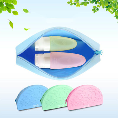Sac mou de lavage de silicone de sac cosmétique de stockage de tirette de grande capacité de maquillage de silicone de couleur solide de mode