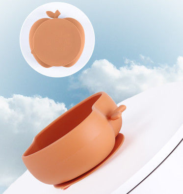 Bol en silicone pratique SuctionApple Bol alimentaire supplémentaire en silicone pour bébé Bol anti-dérapant pour vaisselle