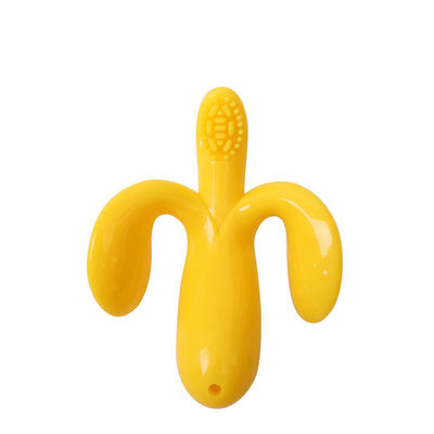 Brosse à dents en silicone pour bébé durable Banane Cartoon Brosse à dents de qualité alimentaire en silicone bouillante Jouet en silicone