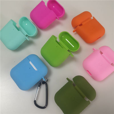 Casque de protection en silicone pour écouteurs multicolore personnalisé compatible avec Airpods 2 et 1 ou por2 avec porte-clés inclus
